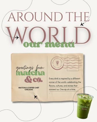 Greetings from matcha&co. — the Around the World postcard